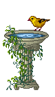 A pixel art birdbath gif.